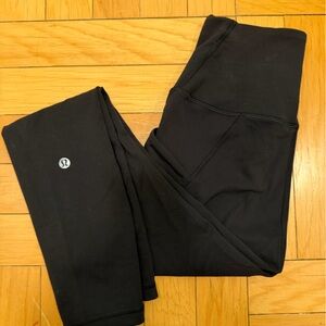 lululemon Wunder train 25” with pockets size 4 BLACK